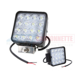 Phare de travail halogène à 16 LEDS 12/24V CARRE