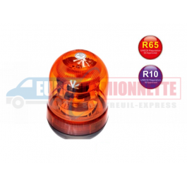 AGRISHOP 12/24V LED Gyrophare Magnetique Orange ECE R10 R65