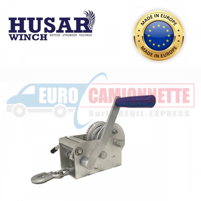 Treuil manuel Husar-Winch 4500 LBS / 2000 kg avec câble en acier