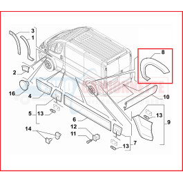 Moulure de porte avant droit ou gauche  Jumper III / Ducato et Boxer 06-11