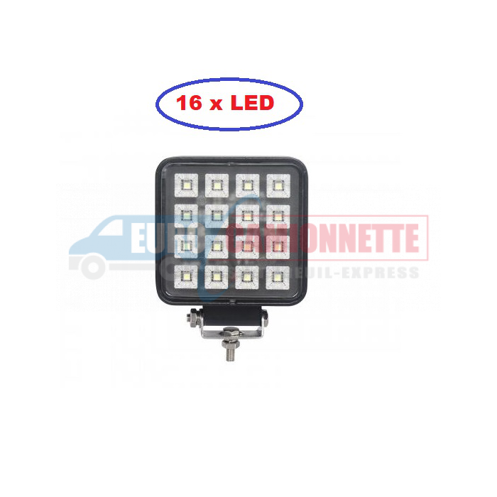 Feux de travail LED 16x ou 30x LED carré avec interrupteur