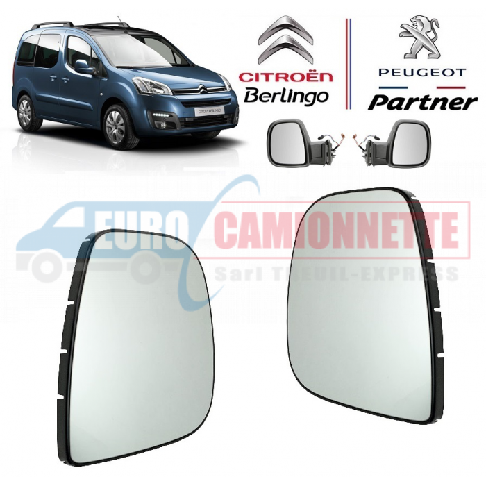 Miroir de retroviseur coté CHAUFFEUR Peugeot-Citroen - Équipement auto