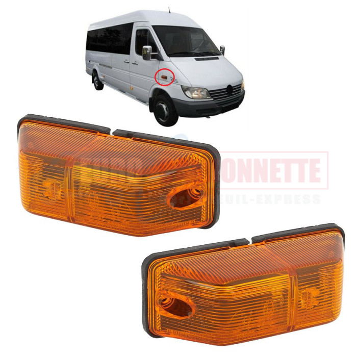 Clignotant, répétiteur orange pour Mercedes Sprinter, Actros, Volkswagen LT35 de 1995 à 2006 Clignotant, répétiteur orange pour Mercedes Sprinter, Actros, Volkswagen LT35 de 1995 à 2006