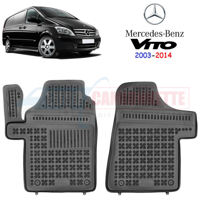 Tapis de sol  en caoutchouc noir pour Mercedes Sprinter de 2000-2006